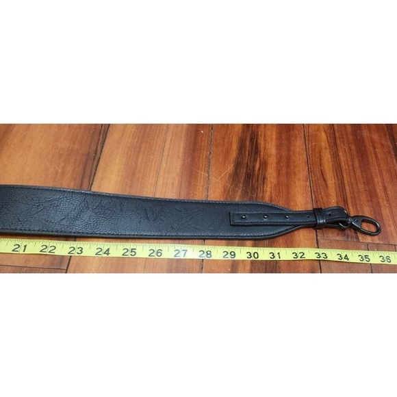 Black Leather Adjustable Bag Strap40"Wide Shoulder Replacement Strap Metal Clasp - Picture 8 of 9